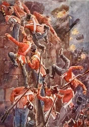 De 5e divisie bestormt de wallen van San Vincente, illustratie uit 